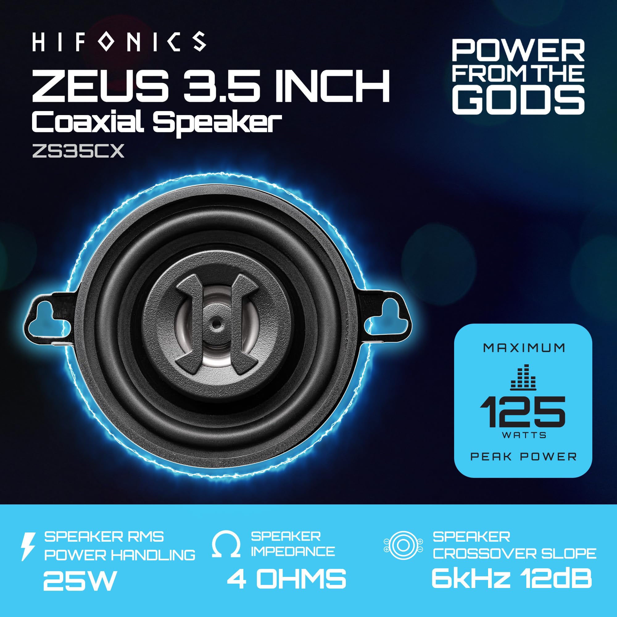 Amazon.com: Hifonics Zeus ZS35CX 3.5 Inch 2 Way 125W Car Audio
